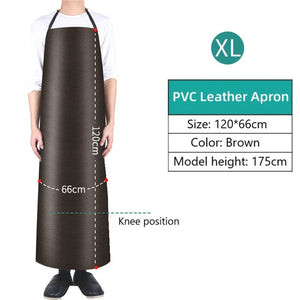 1pc Waterproof Oilproof Apron PVC Leather Heavy Duty Apron For Cleaner Cooking Grill Kitchen Multi-Sizes Kitchen Aprons acacuss