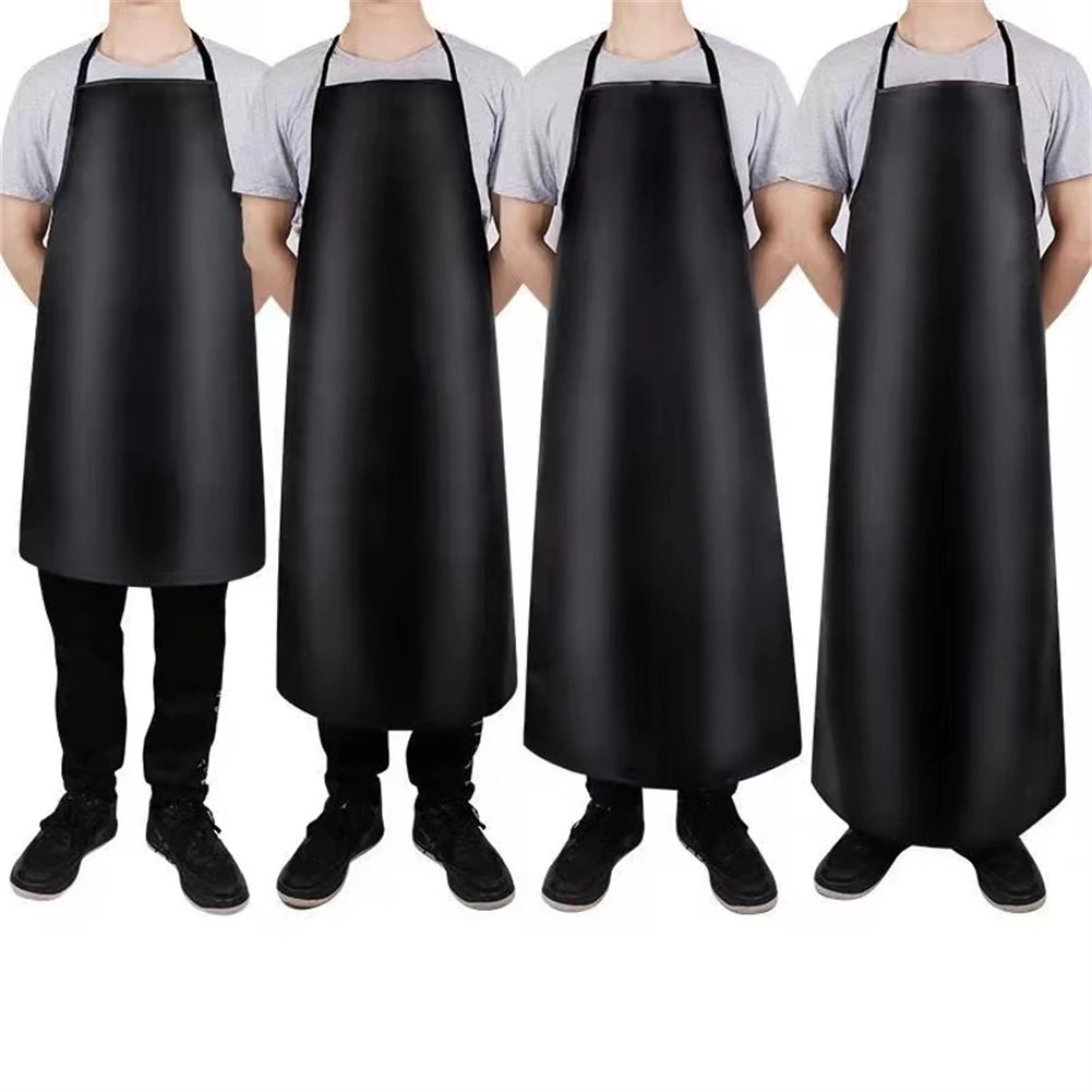 1pc Waterproof Oilproof Apron PVC Leather Heavy Duty Apron For Cleaner Cooking Grill Kitchen Multi-Sizes Kitchen Aprons acacuss