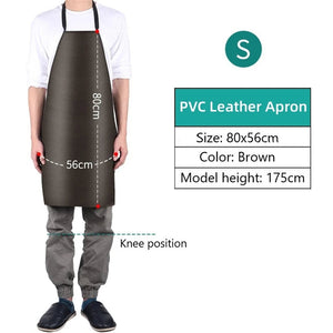 1pc Waterproof Oilproof Apron PVC Leather Heavy Duty Apron For Cleaner Cooking Grill Kitchen Multi-Sizes Kitchen Aprons acacuss