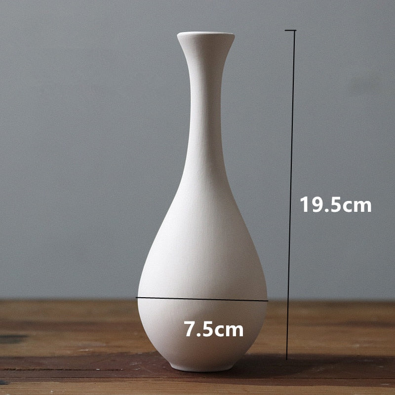 1pc White Frosted Ceramic Vase Ornaments Home Decoration Ceramic Flower Vase Wedding Photography Props acacuss