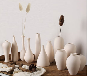 1pc White Frosted Ceramic Vase Ornaments Home Decoration Ceramic Flower Vase Wedding Photography Props acacuss