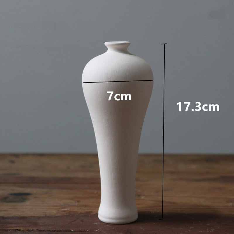 1pc White Frosted Ceramic Vase Ornaments Home Decoration Ceramic Flower Vase Wedding Photography Props acacuss