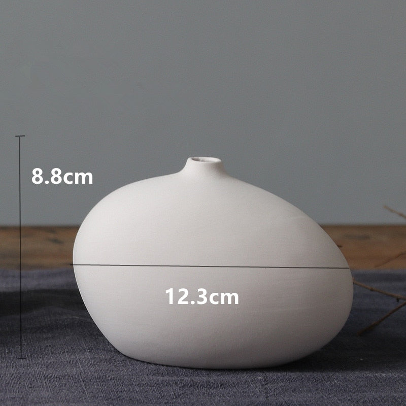 1pc White Frosted Ceramic Vase Ornaments Home Decoration Ceramic Flower Vase Wedding Photography Props acacuss