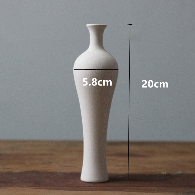 1pc White Frosted Ceramic Vase Ornaments Home Decoration Ceramic Flower Vase Wedding Photography Props acacuss