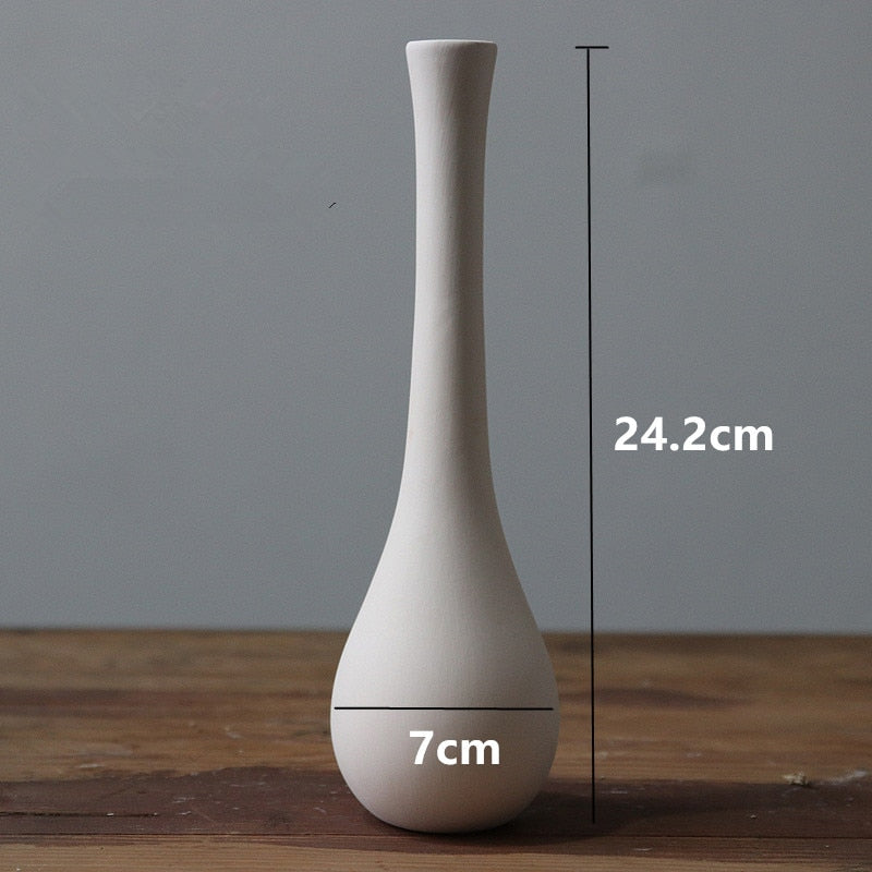 1pc White Frosted Ceramic Vase Ornaments Home Decoration Ceramic Flower Vase Wedding Photography Props acacuss