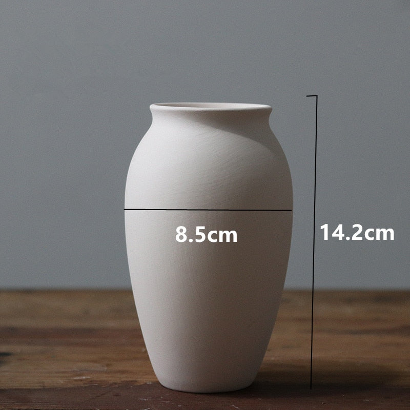 1pc White Frosted Ceramic Vase Ornaments Home Decoration Ceramic Flower Vase Wedding Photography Props acacuss