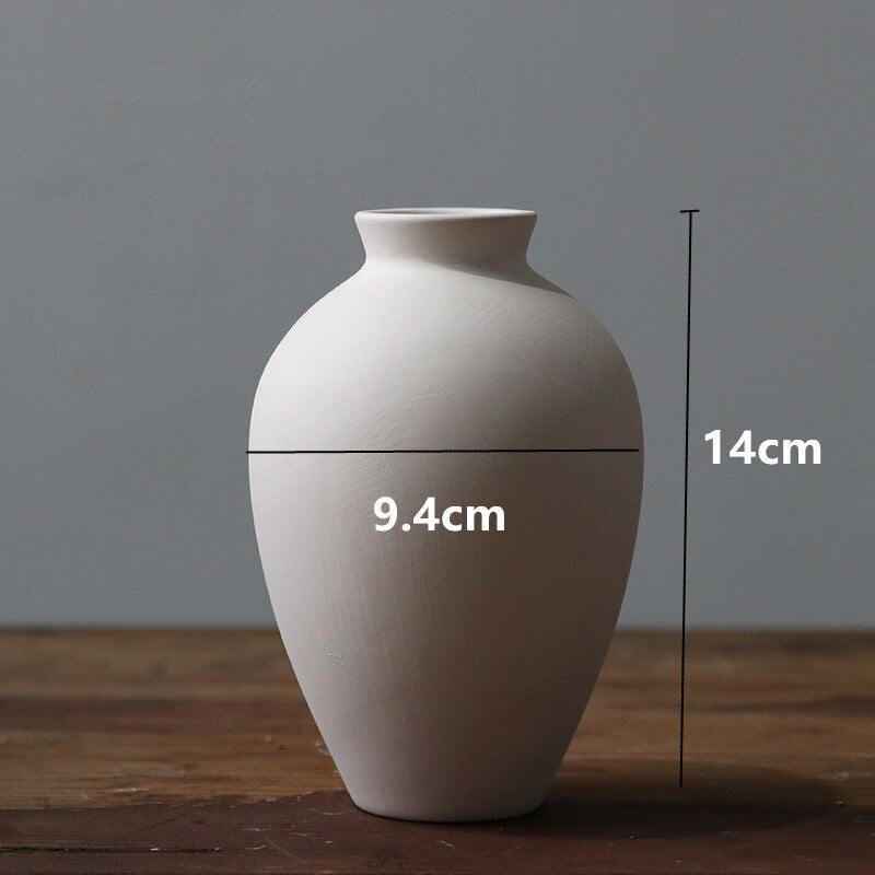 1pc White Frosted Ceramic Vase Ornaments Home Decoration Ceramic Flower Vase Wedding Photography Props acacuss