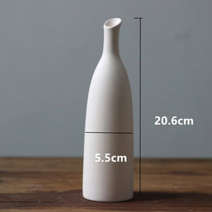 1pc White Frosted Ceramic Vase Ornaments Home Decoration Ceramic Flower Vase Wedding Photography Props acacuss