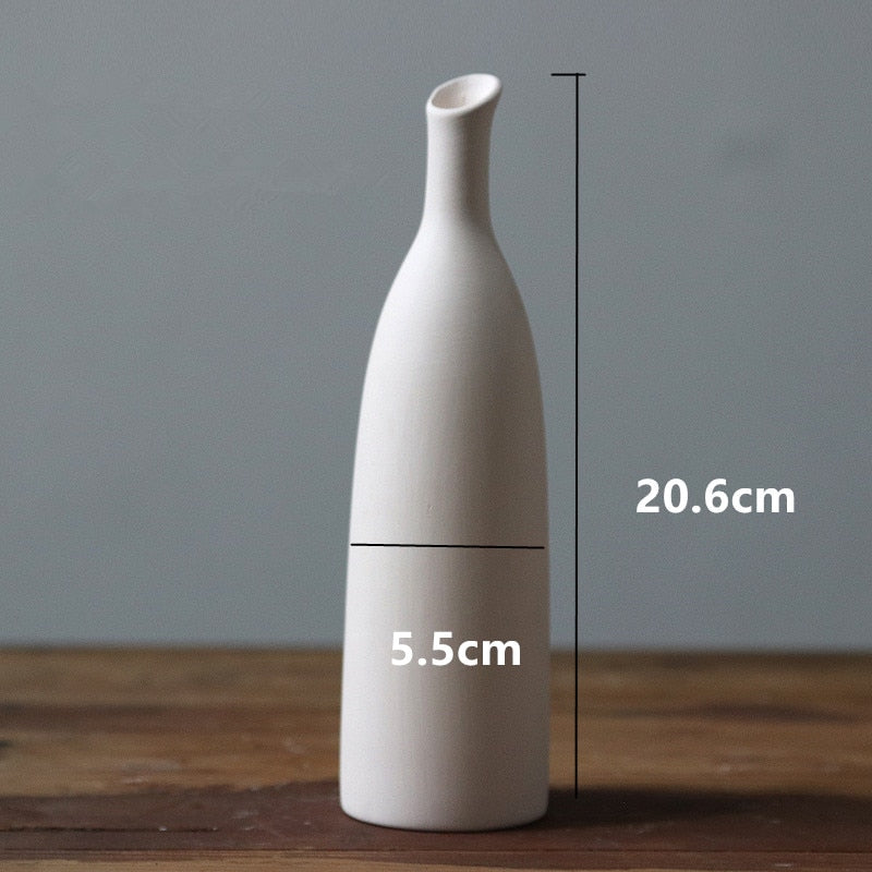 1pc White Frosted Ceramic Vase Ornaments Home Decoration Ceramic Flower Vase Wedding Photography Props acacuss