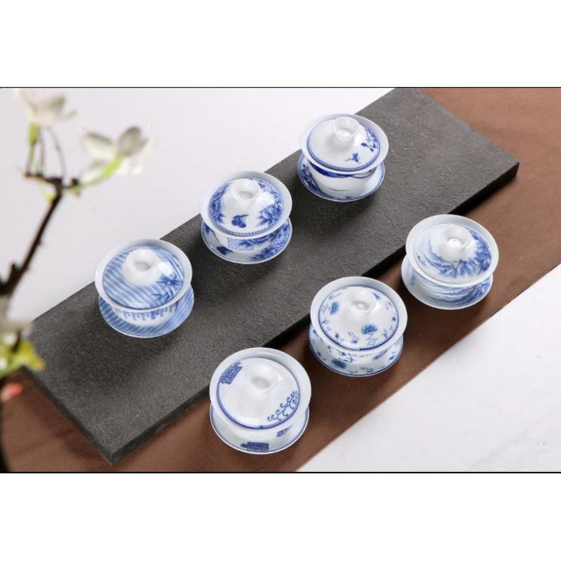 1pcs 150ml Ceramics Gaiwan Tea Tureen Chinese Style Porcelain Pot Set Travel Kettle Hand Painted Teacups Teaware Accessories acacuss