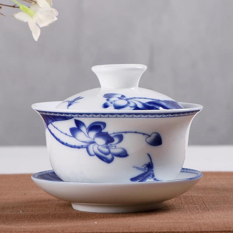 1pcs 150ml Ceramics Gaiwan Tea Tureen Chinese Style Porcelain Pot Set Travel Kettle Hand Painted Teacups Teaware Accessories acacuss