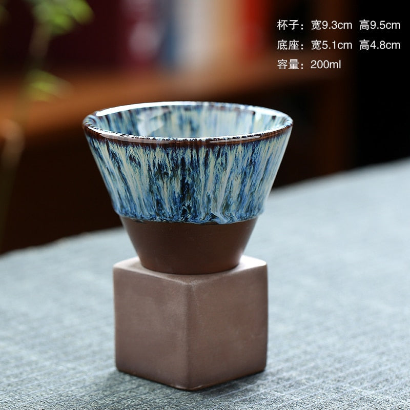 1pcs 200ml conical coffee cup stoneware creative vintage ceramic coffee cup ceramic cup water cup upgraded acacuss