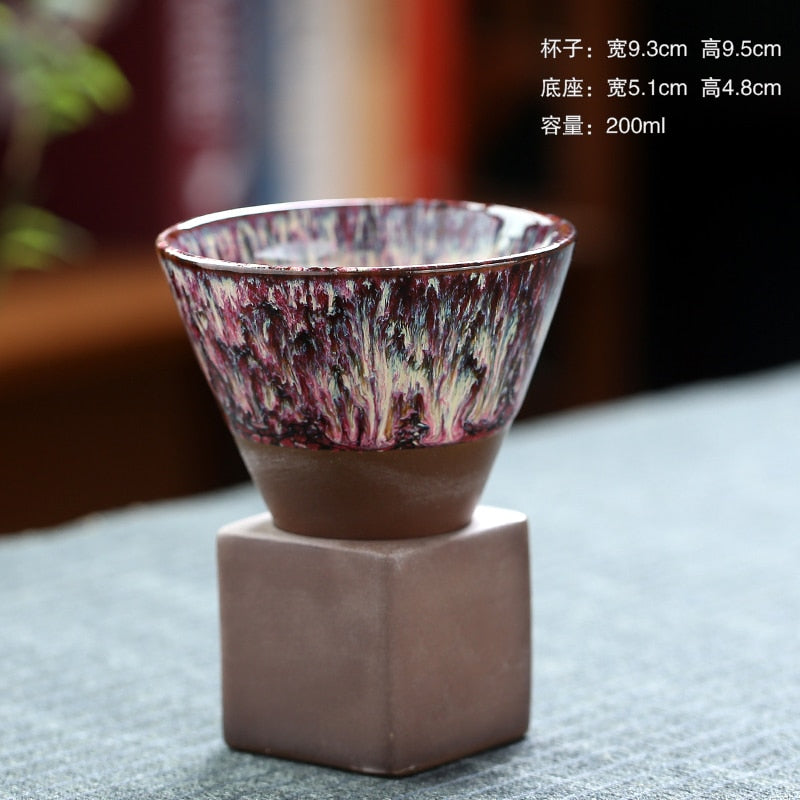 1pcs 200ml conical coffee cup stoneware creative vintage ceramic coffee cup ceramic cup water cup upgraded acacuss