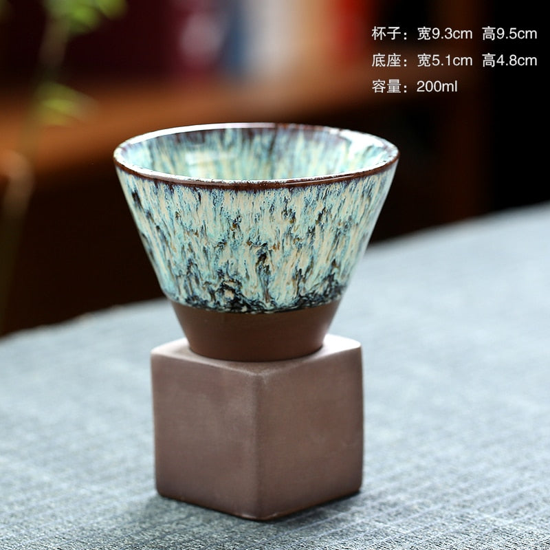 1pcs 200ml conical coffee cup stoneware creative vintage ceramic coffee cup ceramic cup water cup upgraded acacuss