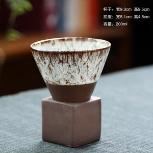1pcs 200ml conical coffee cup stoneware creative vintage ceramic coffee cup ceramic cup water cup upgraded acacuss