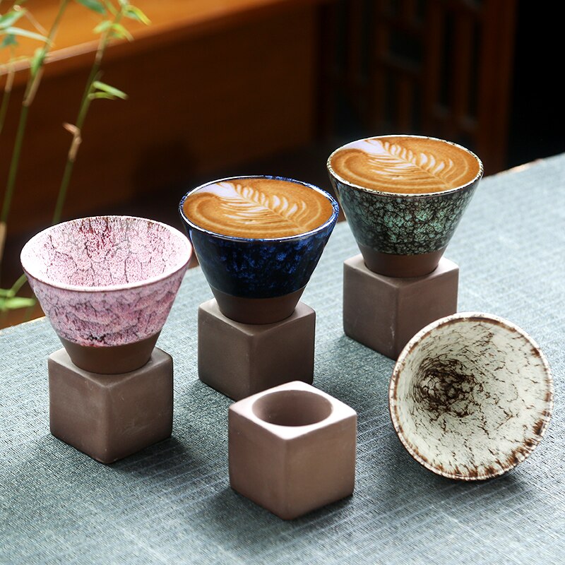 1pcs 200ml conical coffee cup stoneware creative vintage ceramic coffee cup ceramic cup water cup upgraded acacuss