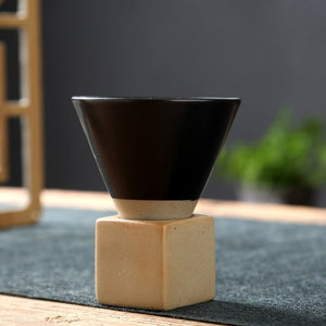 1pcs Creative Retro Ceramic Coffee Cup Rough Pottery Tea Cup Japanese Latte Pull Flower Porcelain Cup Household New Pottery Mug acacuss