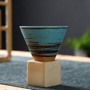 1pcs Creative Retro Ceramic Coffee Cup Rough Pottery Tea Cup Japanese Latte Pull Flower Porcelain Cup Household New Pottery Mug acacuss