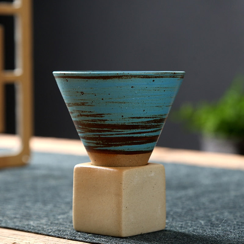 1pcs Creative Retro Ceramic Coffee Cup Rough Pottery Tea Cup Japanese Latte Pull Flower Porcelain Cup Household New Pottery Mug acacuss