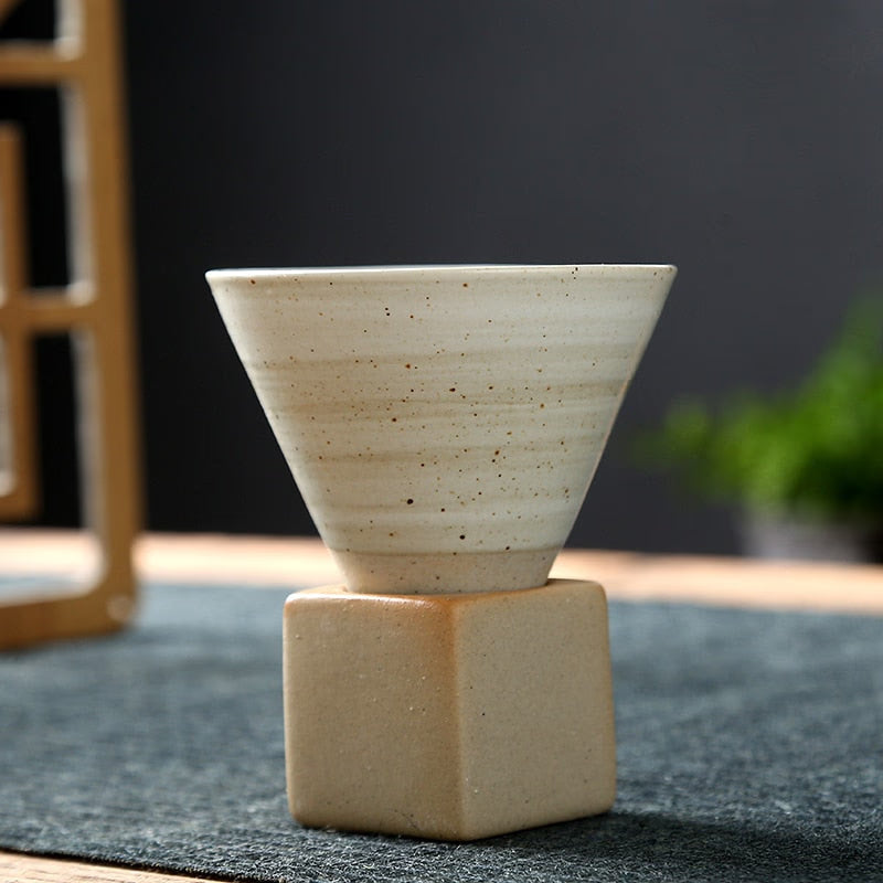 1pcs Creative Retro Ceramic Coffee Cup Rough Pottery Tea Cup Japanese Latte Pull Flower Porcelain Cup Household New Pottery Mug acacuss
