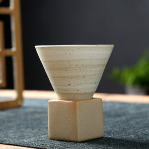 1pcs Creative Retro Ceramic Coffee Cup Rough Pottery Tea Cup Japanese Latte Pull Flower Porcelain Cup Household New Pottery Mug acacuss