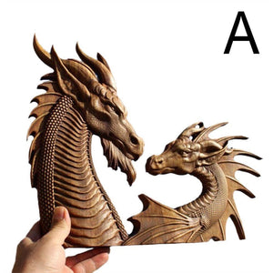 1pcs Resin Carving Dragon Statue Wall Hanging Decor Sculpture Home Craft Ornament Dragon Statue Wall Decor 3d Wall Art Sculpture acacuss