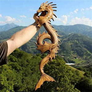 1pcs Resin Carving Dragon Statue Wall Hanging Decor Sculpture Home Craft Ornament Dragon Statue Wall Decor 3d Wall Art Sculpture acacuss