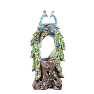1pcs Resin Peacock Candle Holder for Home and Office Vintage Candlesticks 155x310mm Home Tea House Decoration Ornaments acacuss