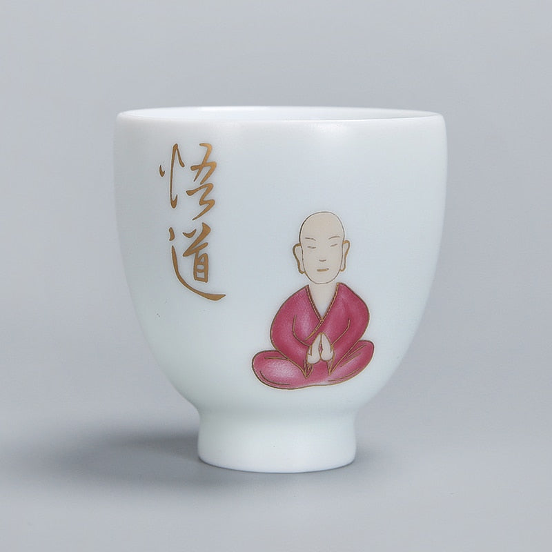 1pcs tea cups pu er tea tools kungfu tea cup gift drink tea tool ceramic White jade porcelain acacuss