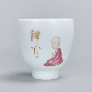 1pcs tea cups pu er tea tools kungfu tea cup gift drink tea tool ceramic White jade porcelain acacuss