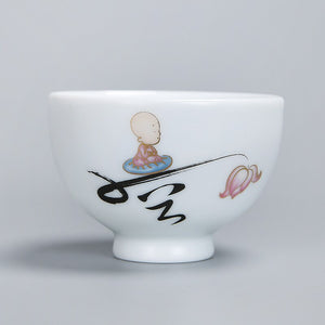 1pcs tea cups pu er tea tools kungfu tea cup gift drink tea tool ceramic White jade porcelain acacuss