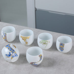 1pcs tea cups pu er tea tools kungfu tea cup gift drink tea tool ceramic White jade porcelain acacuss