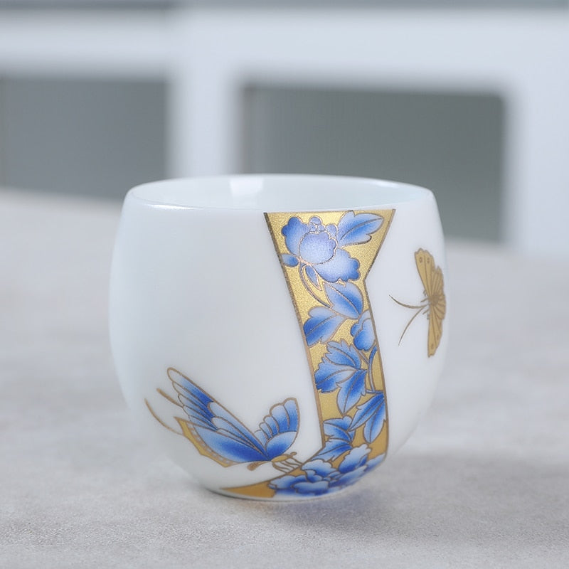 1pcs tea cups pu er tea tools kungfu tea cup gift drink tea tool ceramic White jade porcelain acacuss