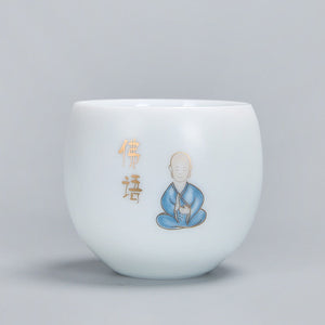 1pcs tea cups pu er tea tools kungfu tea cup gift drink tea tool ceramic White jade porcelain acacuss
