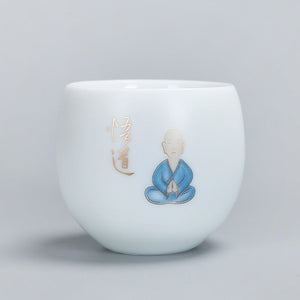 1pcs tea cups pu er tea tools kungfu tea cup gift drink tea tool ceramic White jade porcelain acacuss