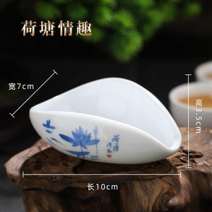 1piece Ceramic Tea Holder Spoon Spare Accessories Business High-Quality Porcelain Gift Tableware acacuss