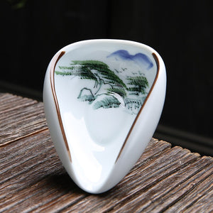1piece Hand Painted Tea Holder Spoon Ceramic Spare Accessories Business High-Quality Porcelain Gift Tableware acacuss