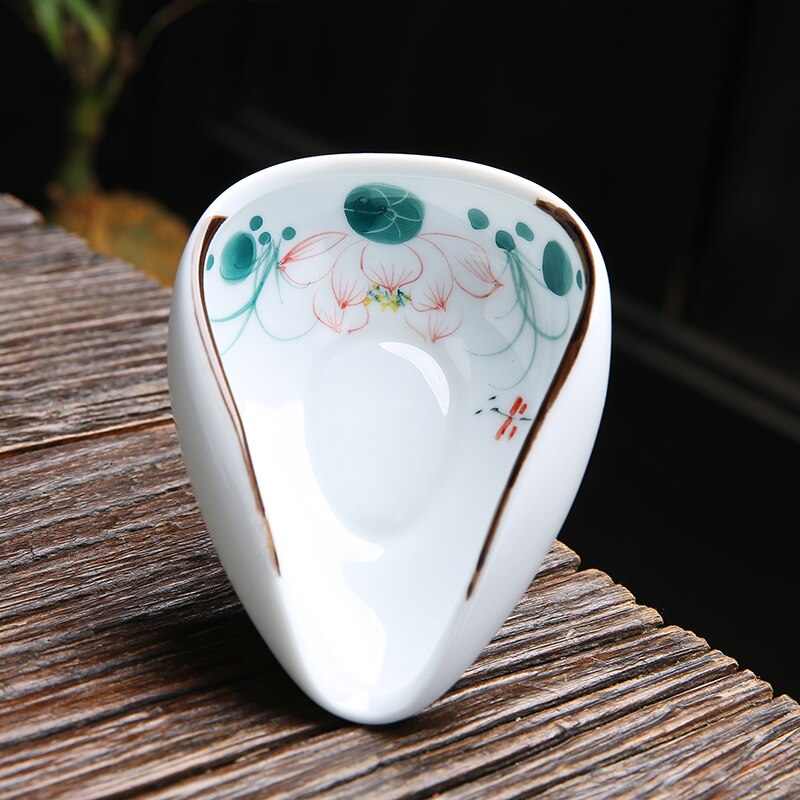1piece Hand Painted Tea Holder Spoon Ceramic Spare Accessories Business High-Quality Porcelain Gift Tableware acacuss