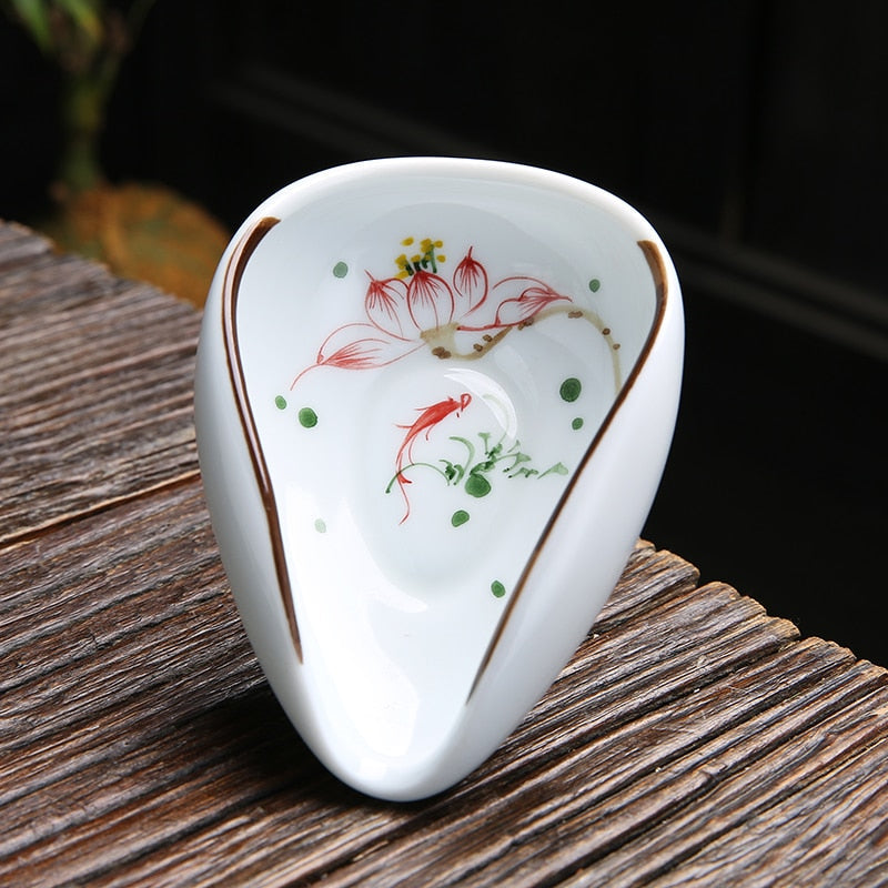 1piece Hand Painted Tea Holder Spoon Ceramic Spare Accessories Business High-Quality Porcelain Gift Tableware acacuss