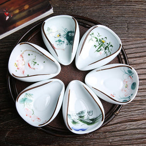 1piece Hand Painted Tea Holder Spoon Ceramic Spare Accessories Business High-Quality Porcelain Gift Tableware acacuss