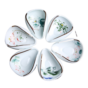 1piece Hand Painted Tea Holder Spoon Ceramic Spare Accessories Business High-Quality Porcelain Gift Tableware acacuss