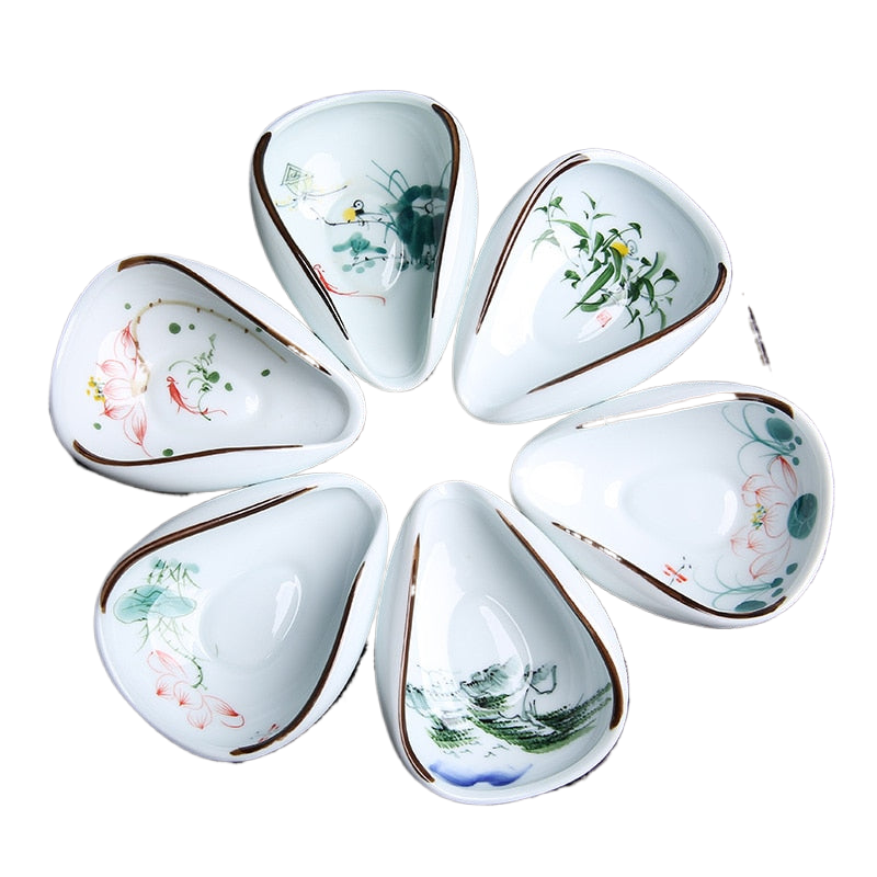 1piece Hand Painted Tea Holder Spoon Ceramic Spare Accessories Business High-Quality Porcelain Gift Tableware acacuss