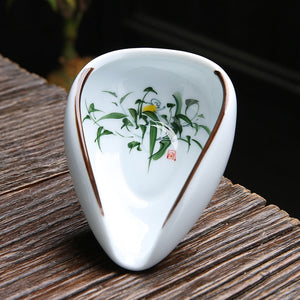 1piece Hand Painted Tea Holder Spoon Ceramic Spare Accessories Business High-Quality Porcelain Gift Tableware acacuss