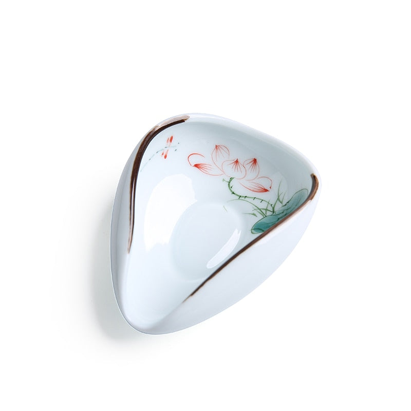 1piece Hand Painted Tea Holder Spoon Ceramic Spare Accessories Business High-Quality Porcelain Gift Tableware acacuss