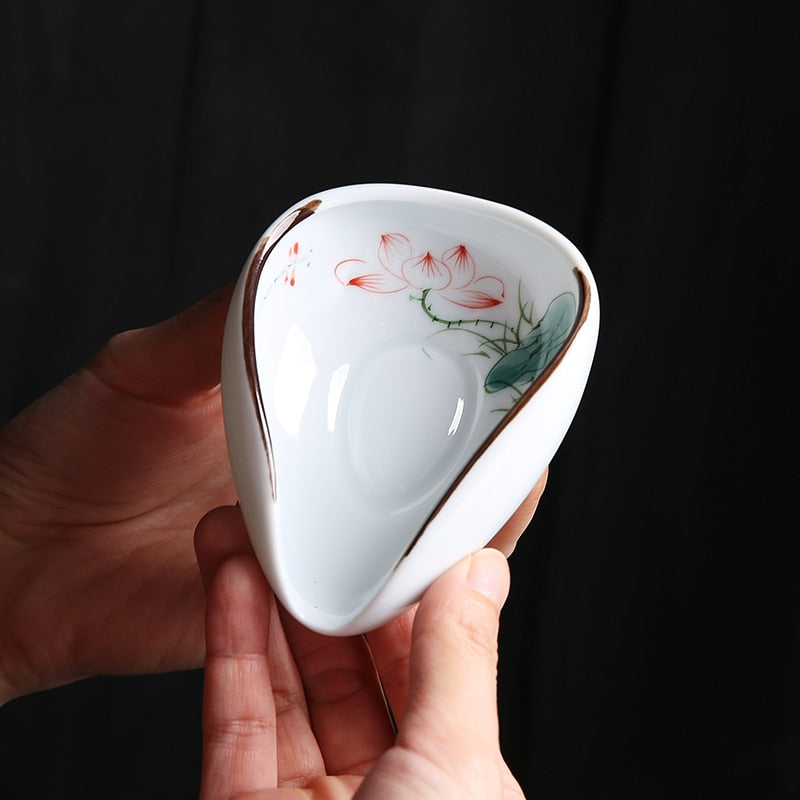 1piece Hand Painted Tea Holder Spoon Ceramic Spare Accessories Business High-Quality Porcelain Gift Tableware acacuss