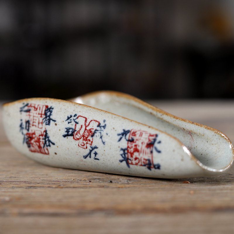 1piece Pottery Tea Holder Spoon Hand PaintedSpare Accessories Business High-Quality Porcelain Gift Tableware acacuss