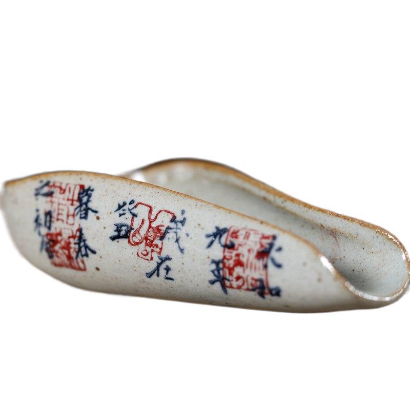 1piece Pottery Tea Holder Spoon Hand PaintedSpare Accessories Business High-Quality Porcelain Gift Tableware acacuss