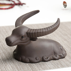 1piece Purple Clay Mascot Tea Pet Accessories Handicraft Cattle Home Decoration Business Gift Furnishing acacuss