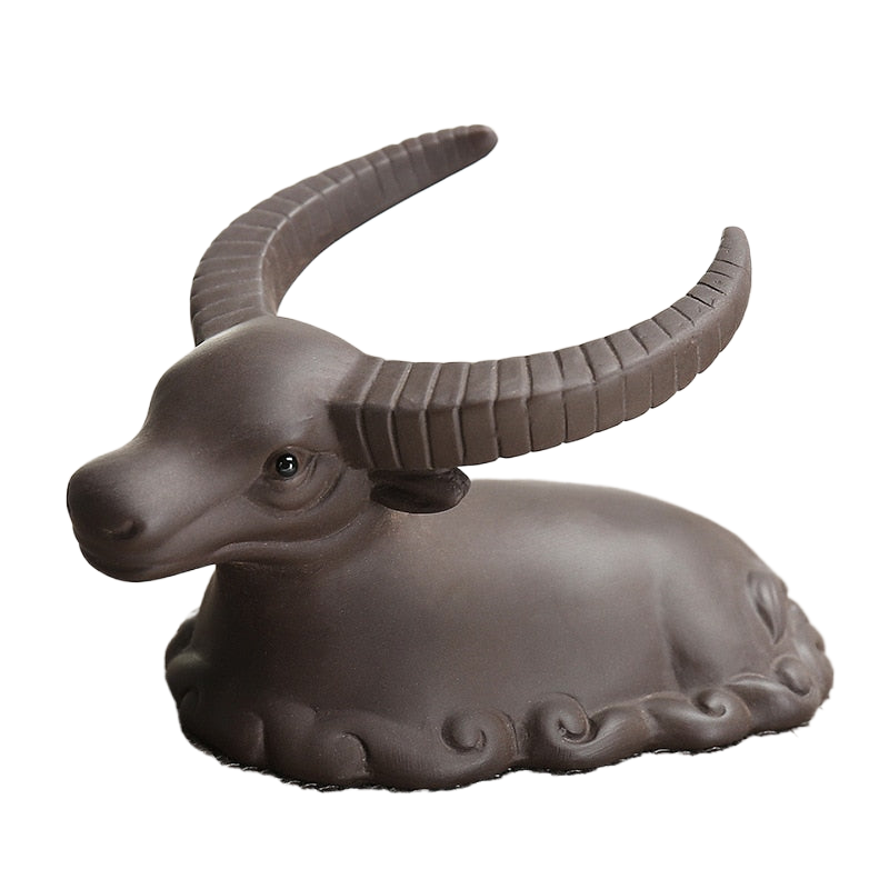 1piece Purple Clay Mascot Tea Pet Accessories Handicraft Cattle Home Decoration Business Gift Furnishing acacuss