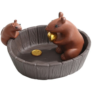 1piece Purple Clay Mascot Tea Pet Accessories Handicraft Home Decoration Teaware Business Gift Furnishing Articles acacuss
